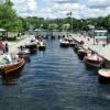 The Dreamland Resort antique boat show participants passing through the lock at Hastings.
